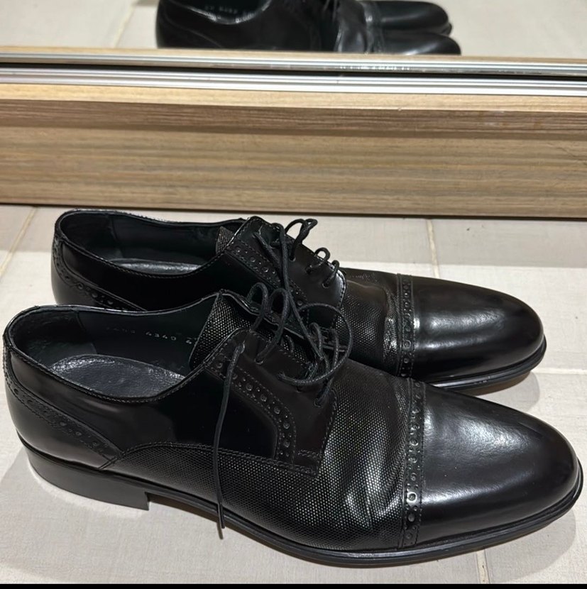 İnci Marka, Kösele Taban, Erkek Siyah Klasik Ayakkabı - Görsel 2