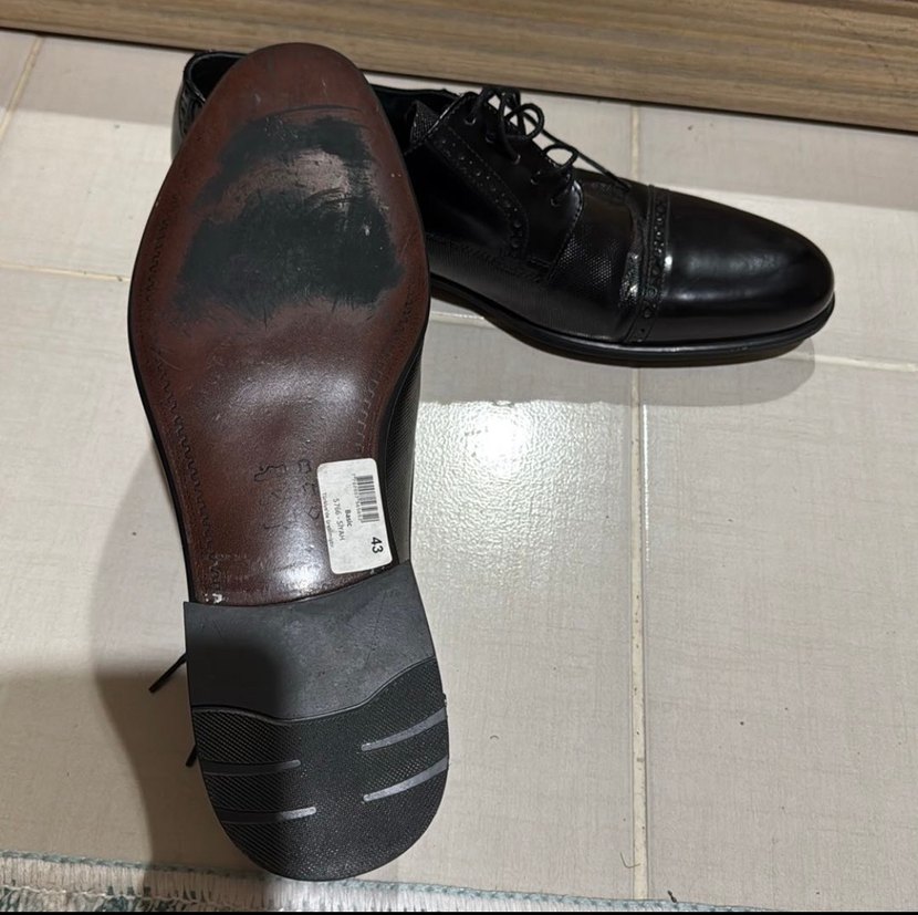 İnci Marka, Kösele Taban, Erkek Siyah Klasik Ayakkabı - Görsel 3