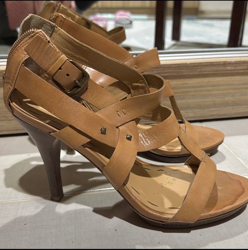 Nine West Hakiki Deri Topuklu Kadın Sandalet - Görsel 2