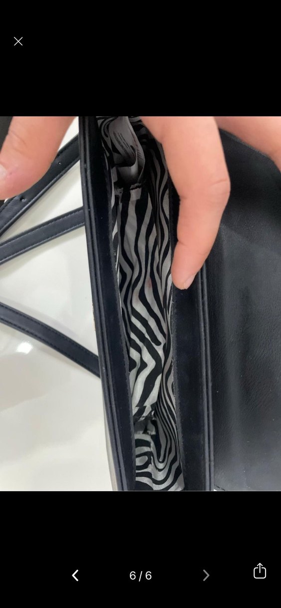 Siyah Deri Fiyonklu Kadın Çanta - Görsel 5