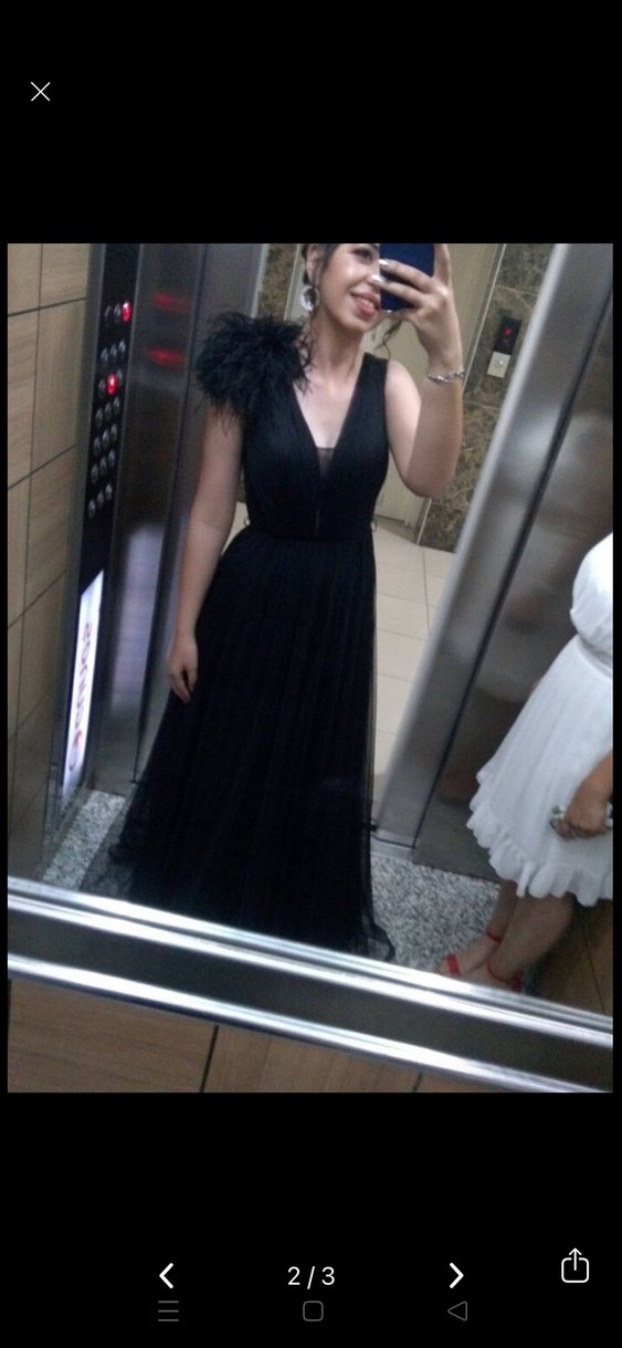 Siyah Straplez Gotik Uzun Abiye Elbise - Görsel 2