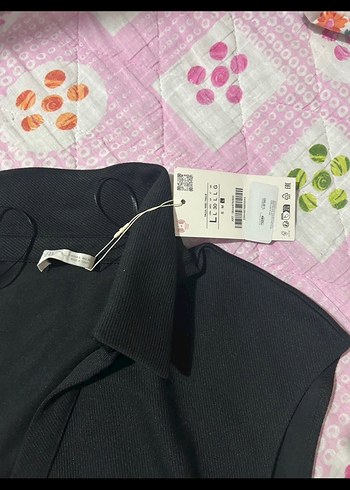 Düğmeli Zara Siyah Keten Uzun Elbise - Görsel 5