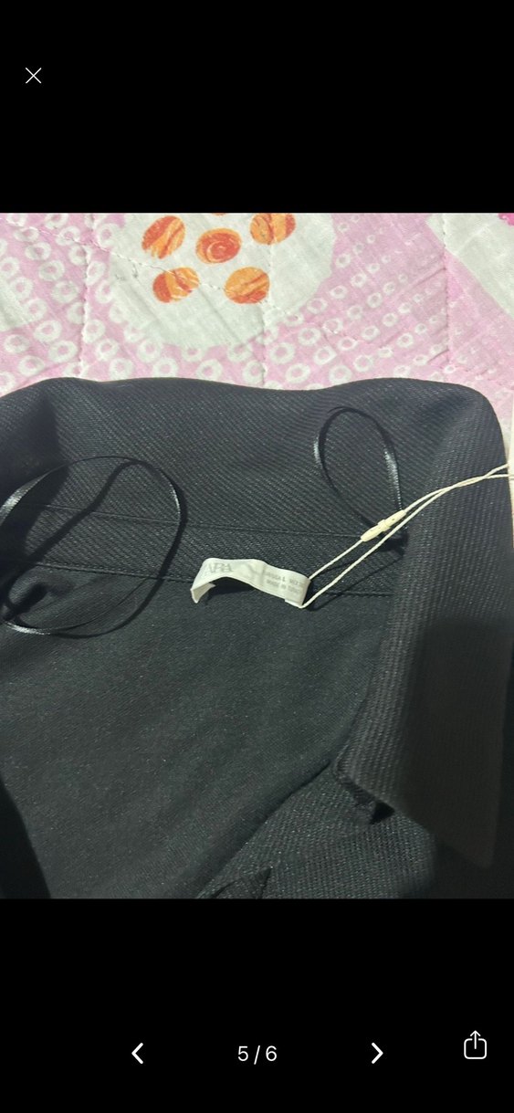 Düğmeli Zara Siyah Keten Uzun Elbise - Görsel 4