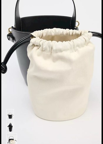 Siyah Deri Kadın  orijinal zara Omuz Çantası - Görsel 3