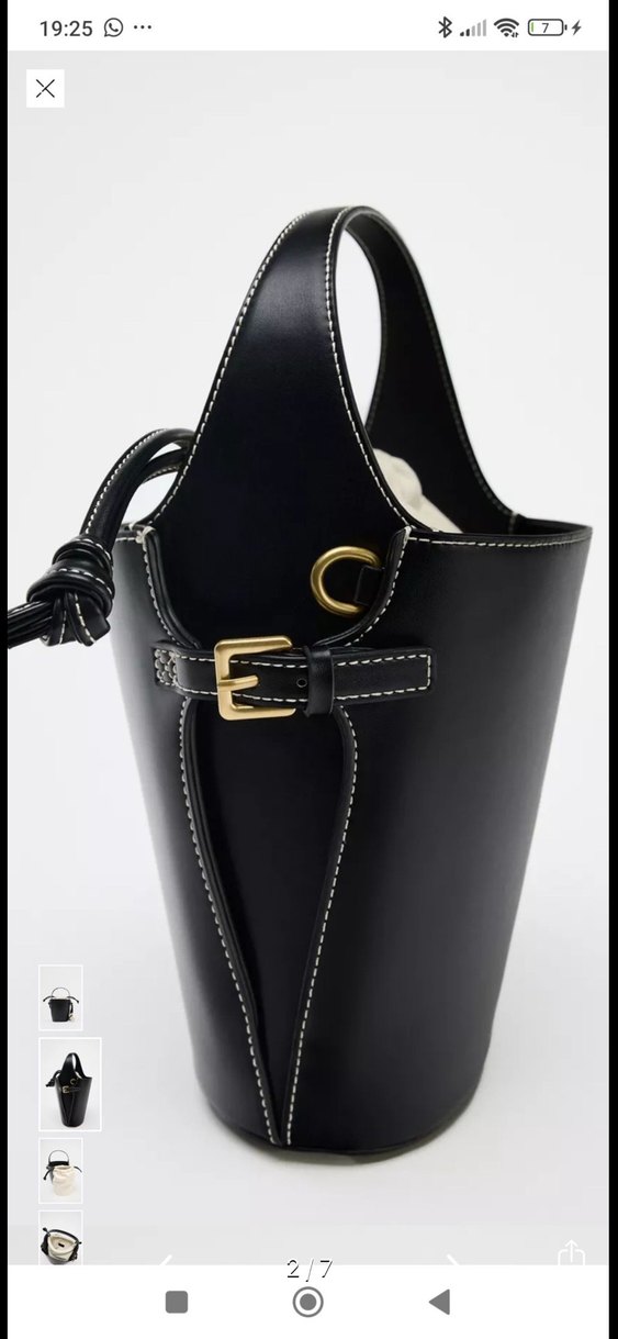 Siyah Deri Kadın  orijinal zara Omuz Çantası - Görsel 2