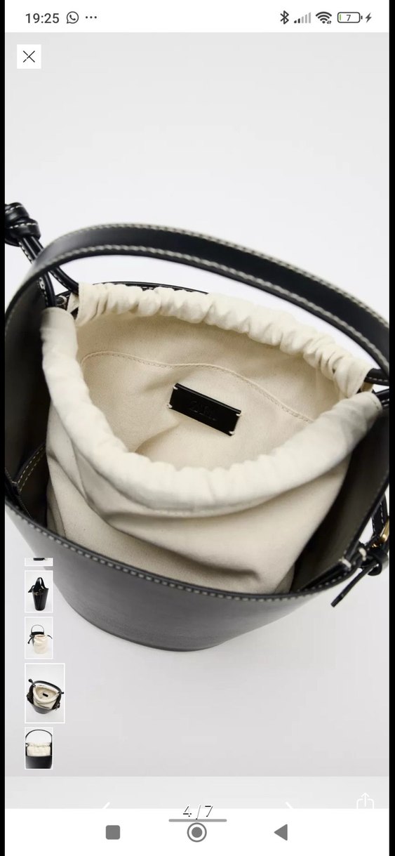 Siyah Deri Kadın  orijinal zara Omuz Çantası - Görsel 4