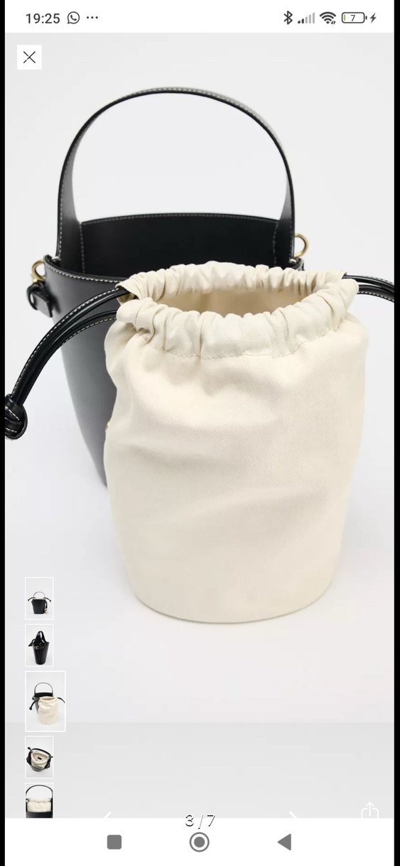 Siyah Deri Kadın  orijinal zara Omuz Çantası - Görsel 3