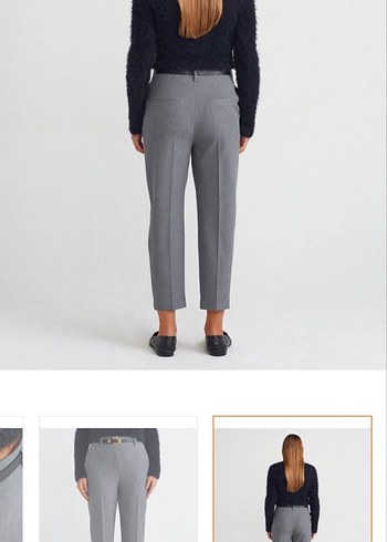 DiLVIN kadın  gri kumaş pantolon - Görsel 3