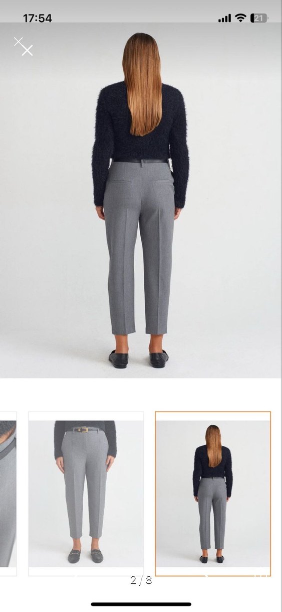 DiLVIN kadın  gri kumaş pantolon - Görsel 3