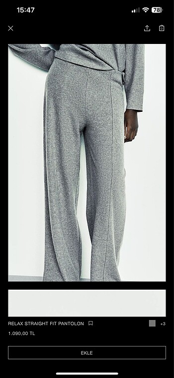 s Beden camel Renk ZARA RELAX STRAIGHT FİT PANTOLON