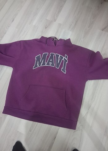 Mavi Baskılı Mor Kapüşonlu Sweatshirt - Görsel 2