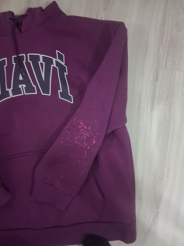 Mavi Baskılı Mor Kapüşonlu Sweatshirt - Görsel 3