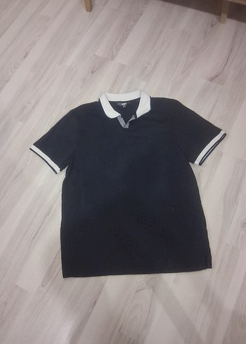 lacivert Beyaz Yaka Erkek Polo Tişört - Görsel 2