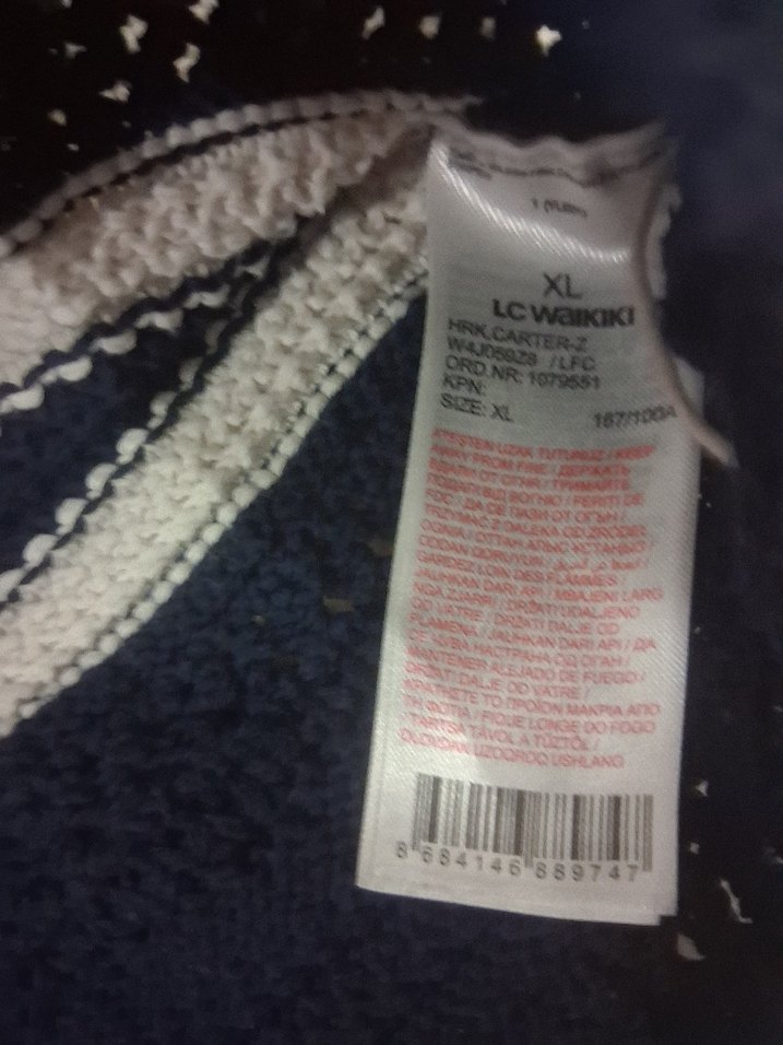 lacivert Gri Örgü Kısa Kadın Kazak - Görsel 2