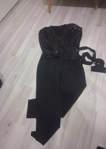 Siyah Parlak Uzun Abiye TULUM - Görsel 2