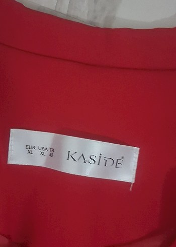 Kırmızı Mini Düğmeli Kadın Blazer Ceket - Görsel 2