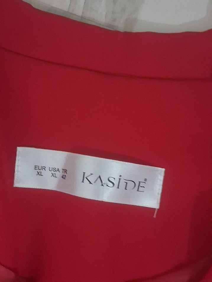 Kırmızı Mini Düğmeli Kadın Blazer Ceket - Görsel 2