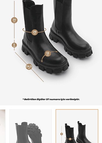 Siyah Platform Topuklu Kadın Bot - Görsel 13
