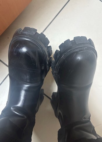 Siyah Platform Topuklu Kadın Bot - Görsel 8