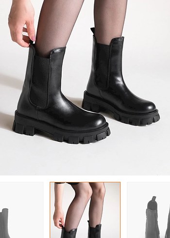 Siyah Platform Topuklu Kadın Bot - Görsel 9