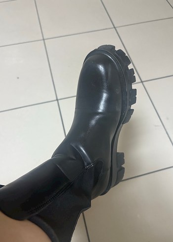 Siyah Platform Topuklu Kadın Bot - Görsel 4