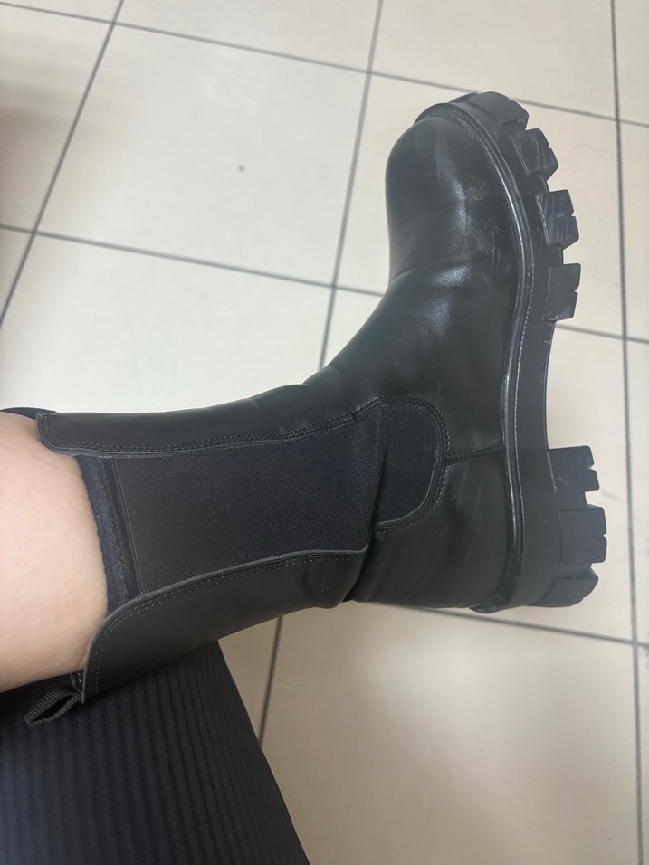 Siyah Platform Topuklu Kadın Bot - Görsel 3