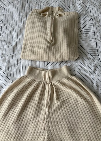 Bej Kadın uzun Kollu Triko Kazak ve alt - Görsel 6