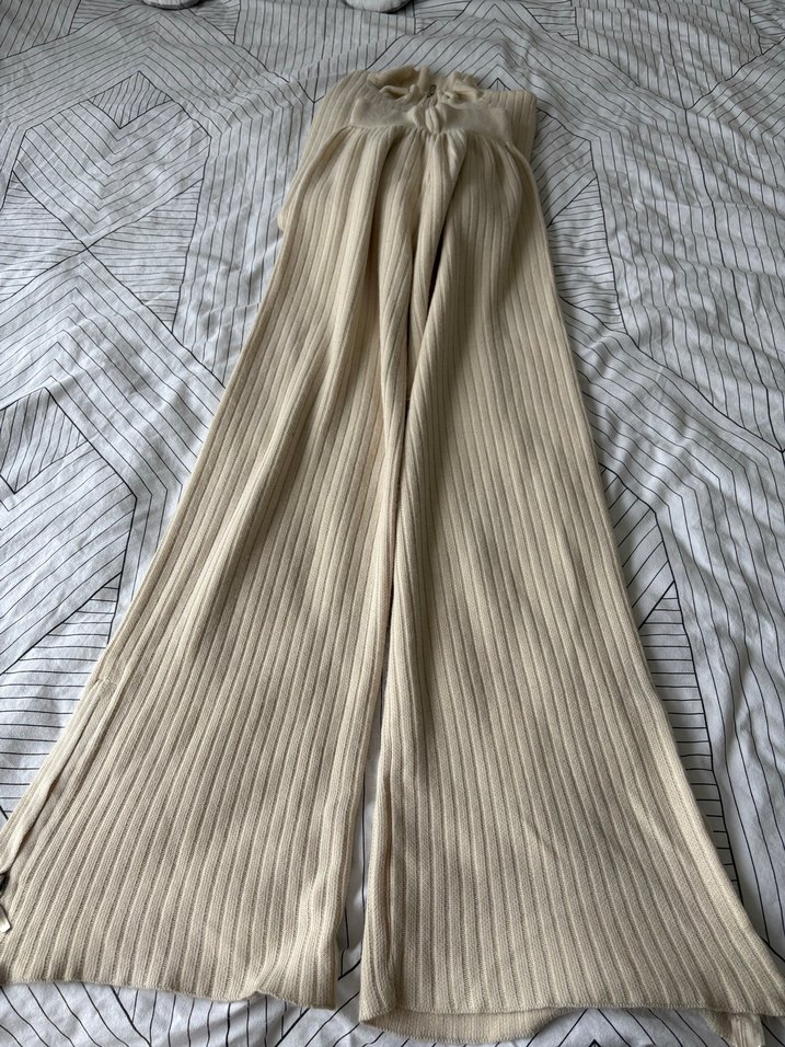 Bej Kadın uzun Kollu Triko Kazak ve alt - Görsel 5