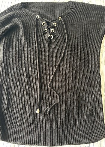 Gri Örgü Kadın Kazak, Uzun Kollu, Salaş Kesim - Görsel 3