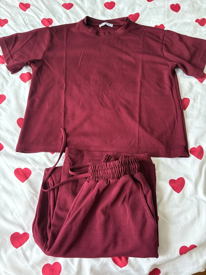 Bordo Kadın Oversize Eşofman Takımı - Görsel 2