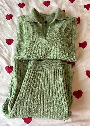 Kadın V Yakalı Yeşil Triko Kazak - Görsel 8