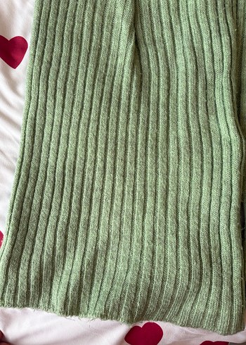 Kadın V Yakalı Yeşil Triko Kazak - Görsel 9