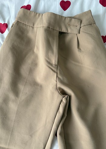 Bej Kadın Pamuk Rahat Kesim Pantolon - Görsel 2