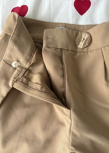 Bej Kadın Pamuk Rahat Kesim Pantolon - Görsel 3