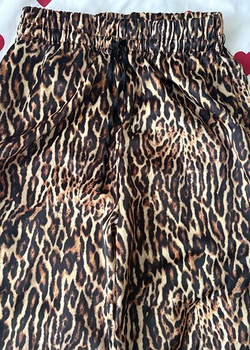 Kahverengi Leopar Desenli Kadın Pantolon - Görsel 2