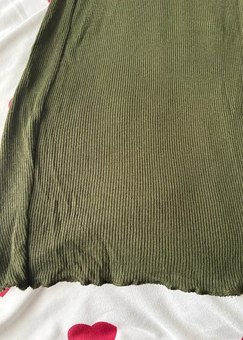 Yeşil Kısa Kollu Midi Elbise - Görsel 2