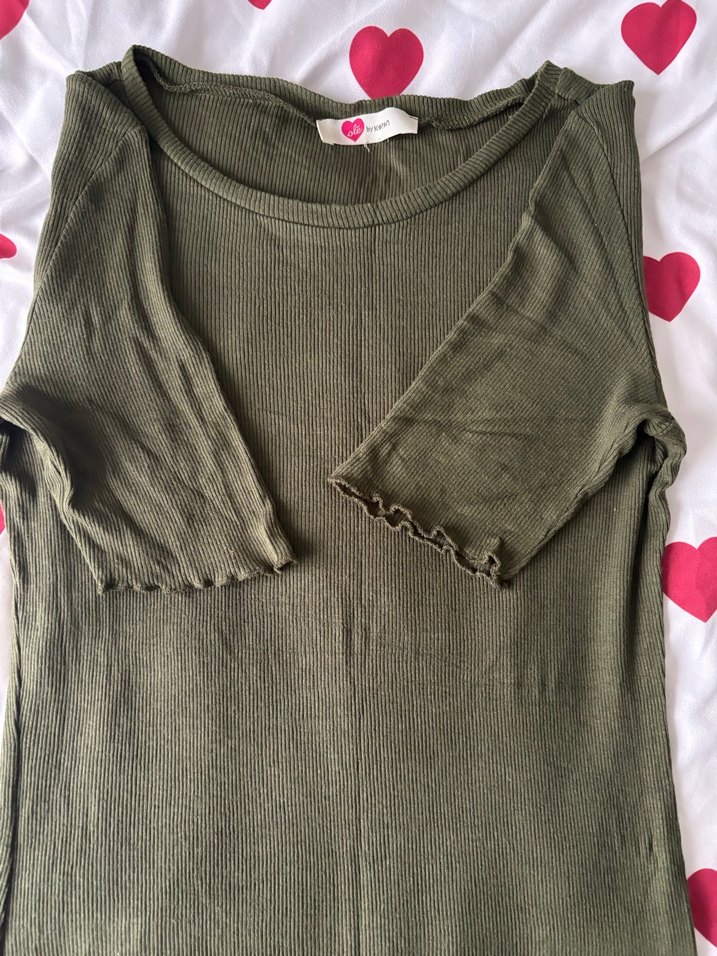 Yeşil Kısa Kollu Midi Elbise - Görsel 3