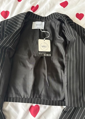 Çizgili Siyah Uzun Kadın Takım Elbise - Görsel 6