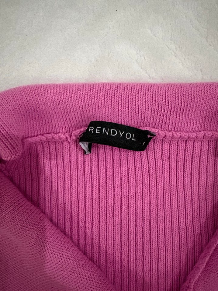 Pembe V Yaka Kemerli Uzun Elbise - Görsel 3