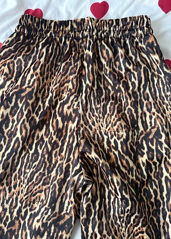 Kahverengi Leopar Desenli Kadın Kumaş Pantolon - Görsel 7