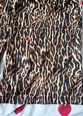 Kahverengi Leopar Desenli Kadın Kumaş Pantolon - Görsel 4