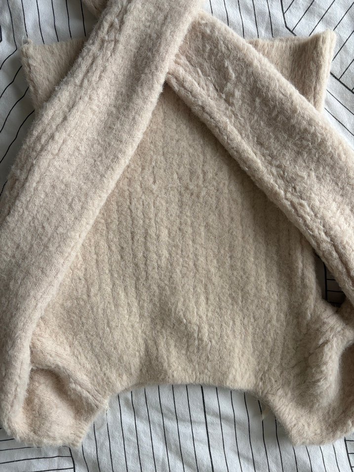 Bej Kadın Triko Uzun Kollu V Yaka Kazak - Görsel 4