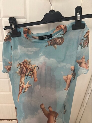 Bershka melek crop tül transparan