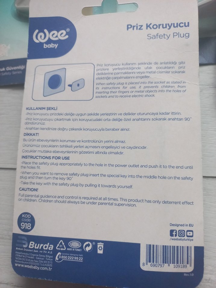 Wee Baby Priz Koruyucu 6'lı Beyaz - Görsel 2