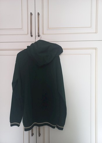 Yeşil Kapüşonlu Fermuarlı Sweatshirt - Görsel 2