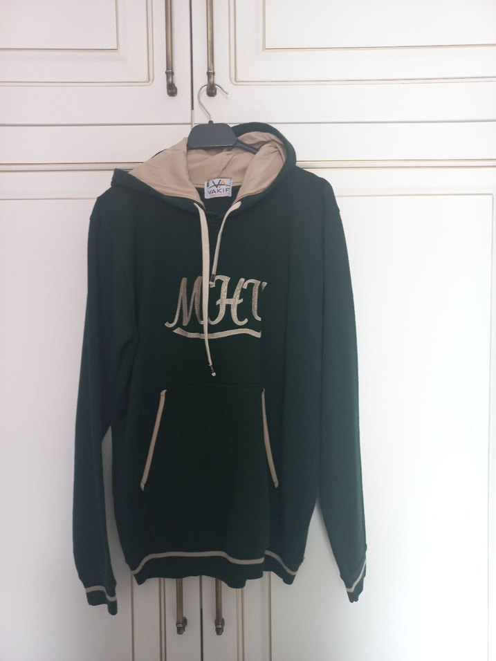 Yeşil Kapüşonlu  Sweatshirt ve tshirt 2li - Görsel 3