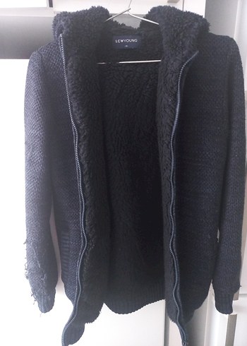 Lacivert içi kürklü Kapüşonlu  fermuarlı hırka XS - Görsel 7