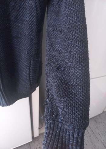 Lacivert içi kürklü Kapüşonlu  fermuarlı hırka XS - Görsel 3