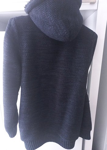 Lacivert içi kürklü Kapüşonlu  fermuarlı hırka XS - Görsel 2