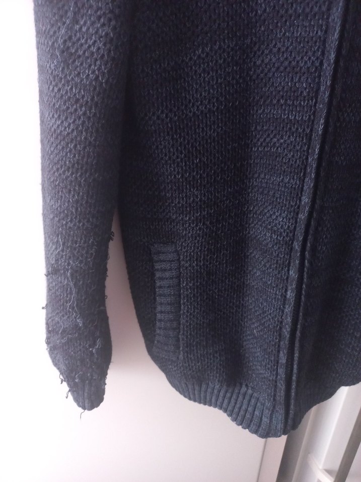 Lacivert içi kürklü Kapüşonlu  fermuarlı hırka XS - Görsel 5